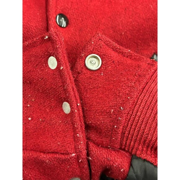 Vintage Trophy Jackets Adult Medium Red Leather Letterman Varsity Sportswear 70s - Picture 11 of 12